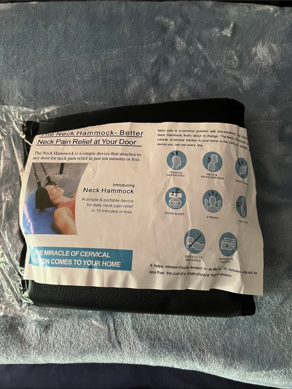 Neck Hammock Pain Relief Device - Black